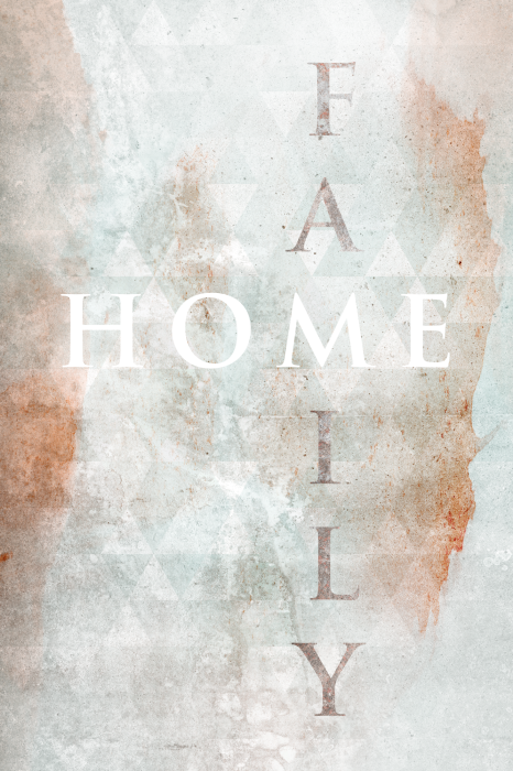 Poster Aquarel met een slogan over huis en gezin