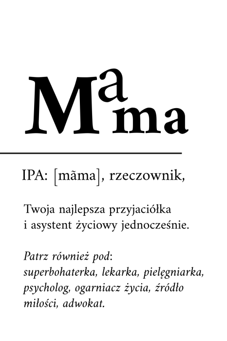 Poster Minimalistische afbeelding met een beschrijving van moeder