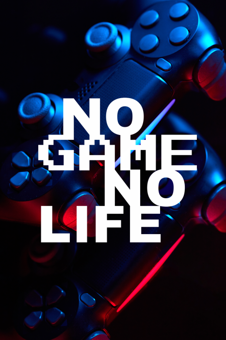 Poster Contrastrijke gamecontroller met inscripties