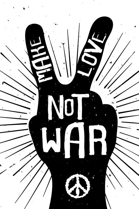 Poster Typografische boodschap van vrede