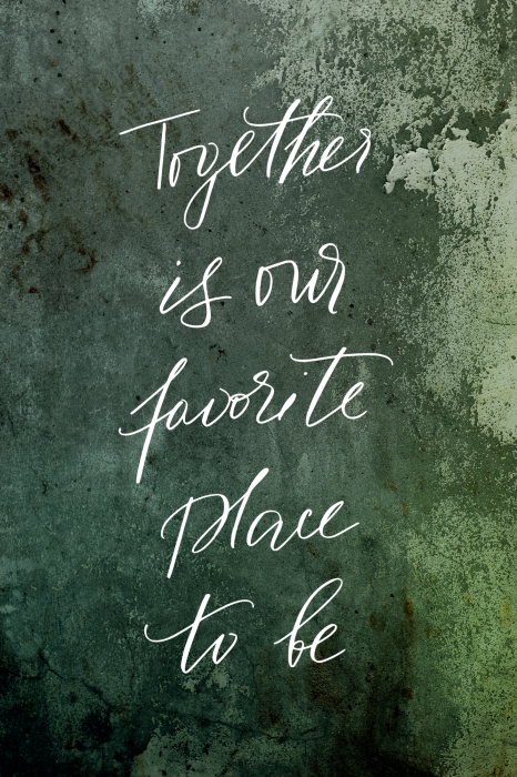 Poster Een romantische inscriptie over samenzijn