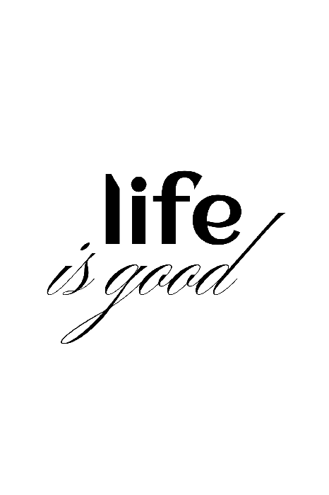 Poster Minimalistische zwarte letters over de vreugde van het leven