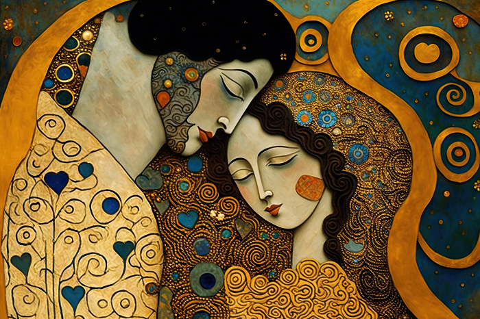 Poster Icoon van liefde, decoratieve nabijheid