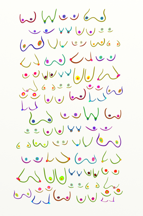 Poster Getekende kleurrijke silhouetten