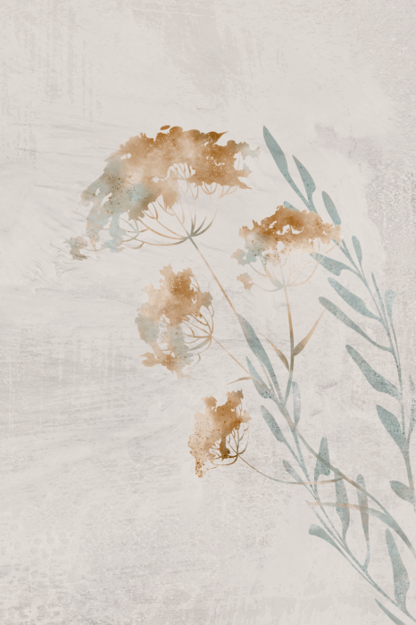 Poster Aquarelweide in de ochtendmist