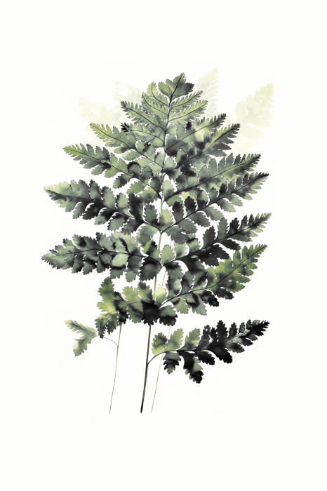 Poster Botanische illustratie met een groene varen