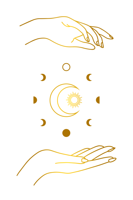 Poster Mystieke illustratie van maanfasen