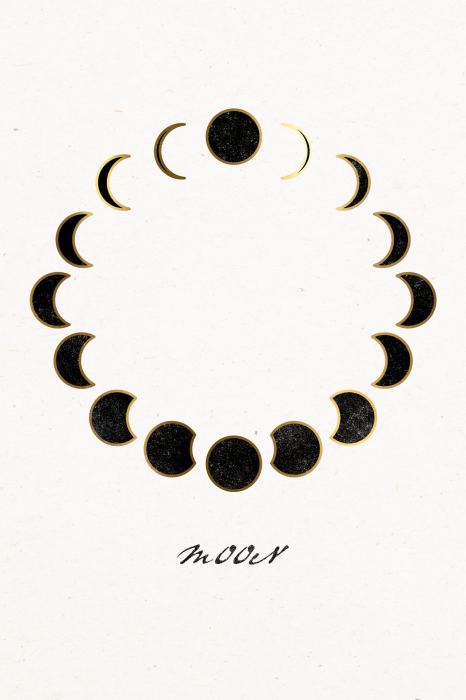 Poster Zwarte manen in volle cyclus