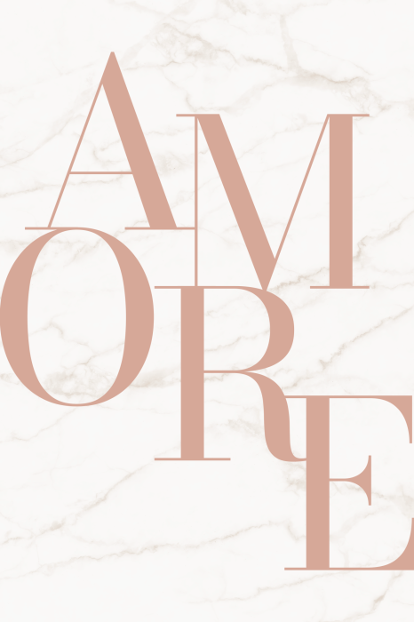 Poster Typografie over liefde op marmer