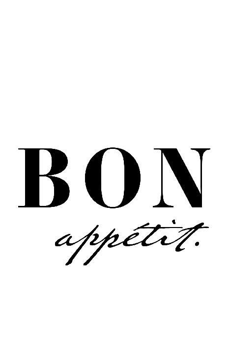 Poster Stijlvolle inscriptie Bon appétit