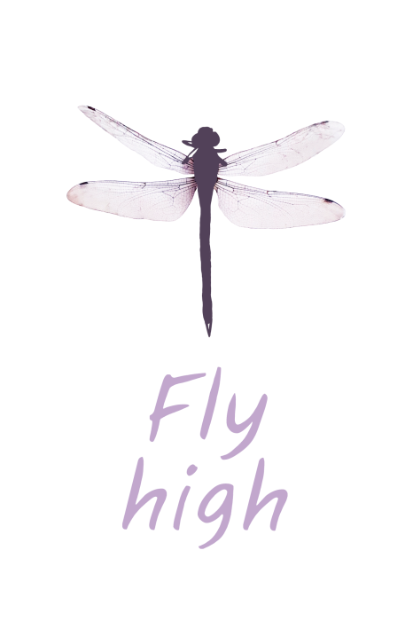 Poster Minimalistische inscriptie met een libel