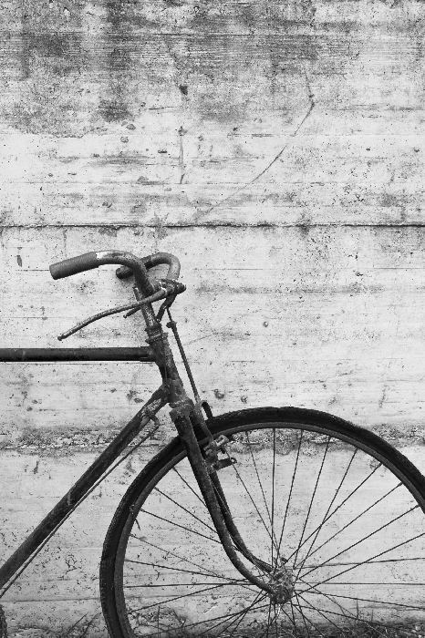 Poster Zwart-witte minimalistische fiets