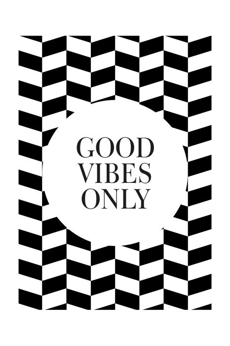 Poster Contrasterende zwart-witafbeeldingen met tekst