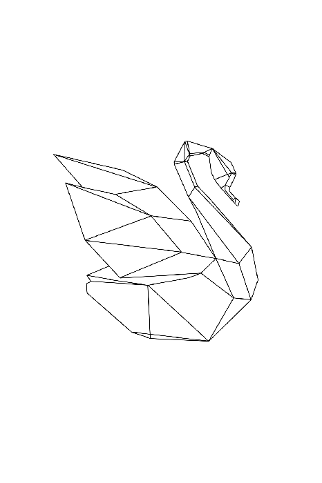 Poster Minimalistische tekening van een zwaan