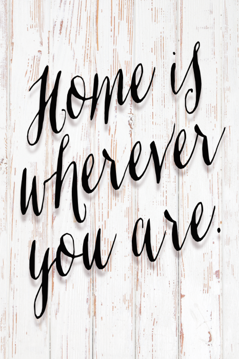 Poster Romantische huisafbeelding met opschrift