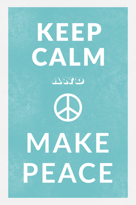 Poster Een inspirerende witte slogan over vrede