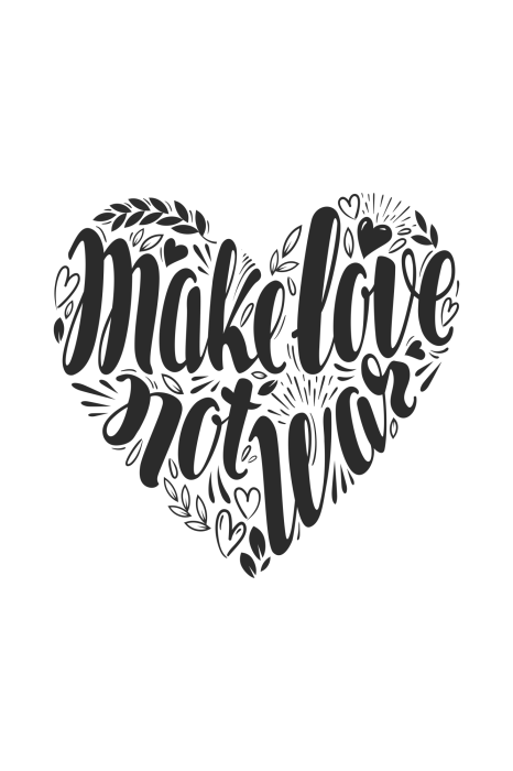 Poster Zwart-wit typografisch motief met een hart