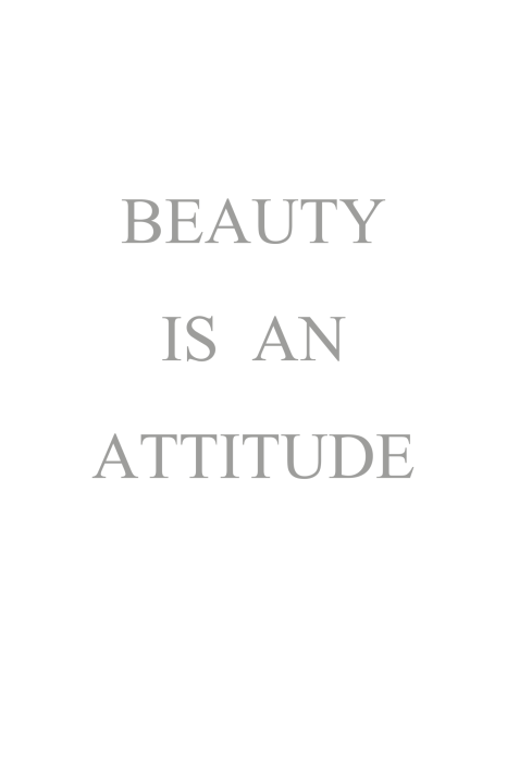 Poster Een subtiele grijze inscriptie over schoonheid