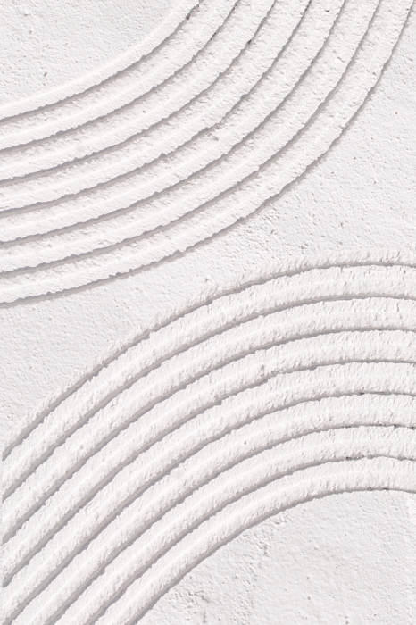 Poster Geometrische halve cirkels van zand