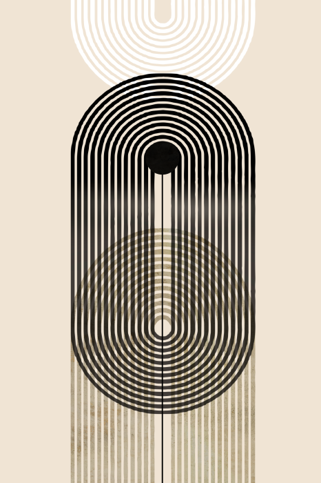 Poster Geometrische compositie met bogen