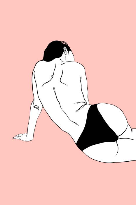 Poster Moderne illustratie van een vrouw