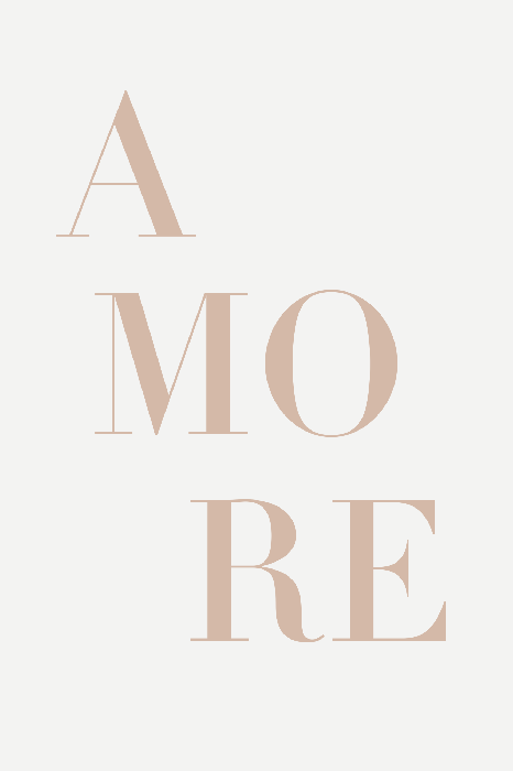 Poster Typografie die liefde symboliseert