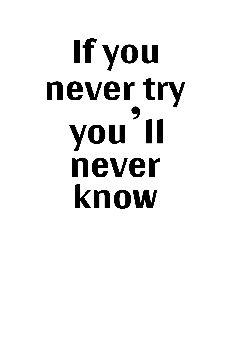 Poster Zwarte inscriptie over stoutmoedigheid op een witte achtergrond