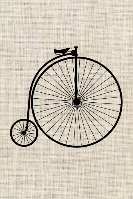 Poster Retro fiets met groot voorwiel