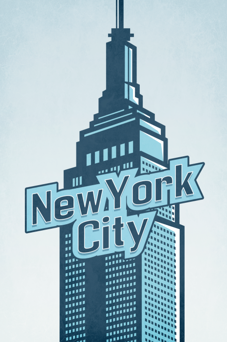 Poster Het Blauwe Gebouw van New York City