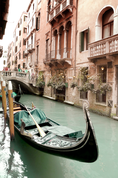 Poster Romantische Venetiaanse kanaalscène