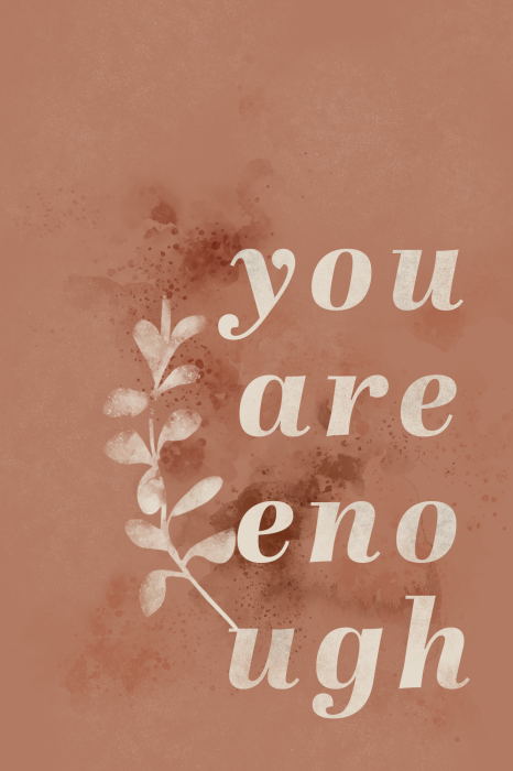 Poster Minimalistische plant met inscriptie