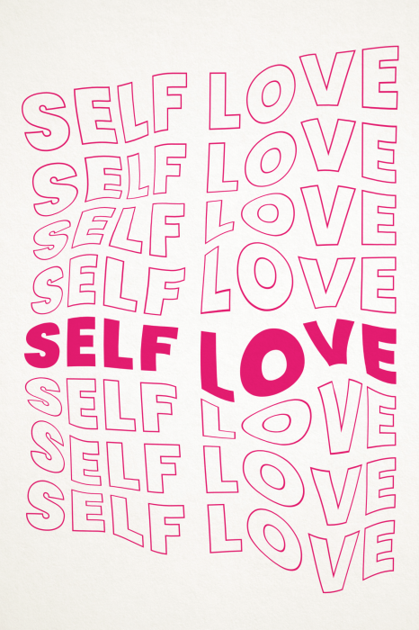 Poster Grafische typografie met de woorden Zelfliefde