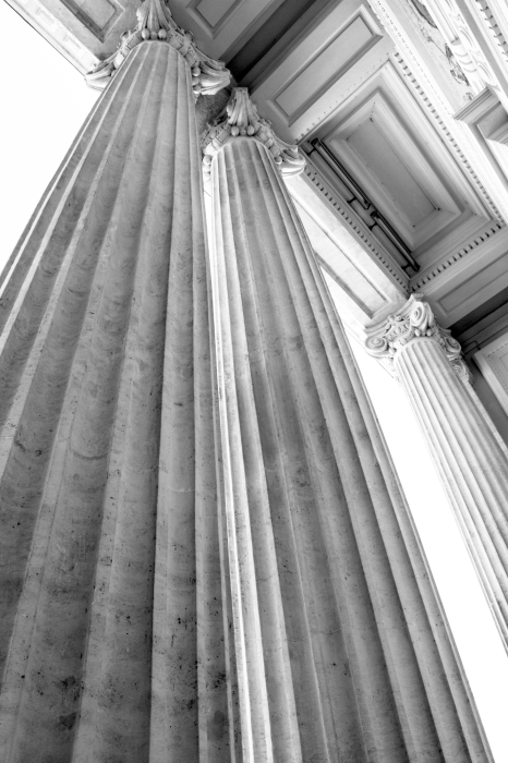 Poster Architectonische kolommen in grijs