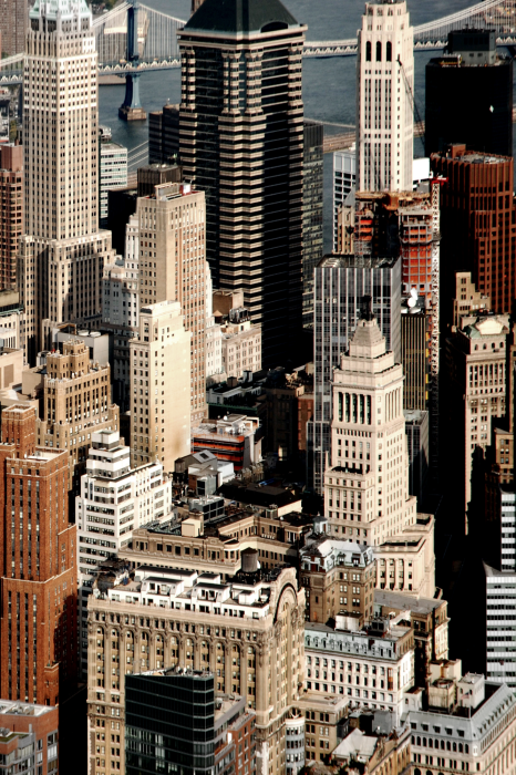 Poster Stadscentrum met wolkenkrabbers