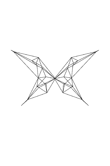 Poster Abstracte tekening van vlindervleugels