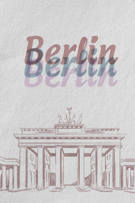 Poster Schets van de Brandenburger Tor met het opschrift.