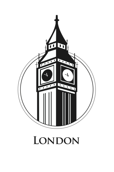 Poster Grafische Big Ben in zwart-wit