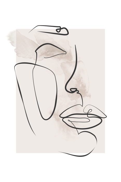 Poster Minimalistische illustratie van een vrouwengezicht