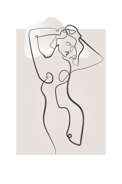 Poster Minimalistische lichaamsillustratie
