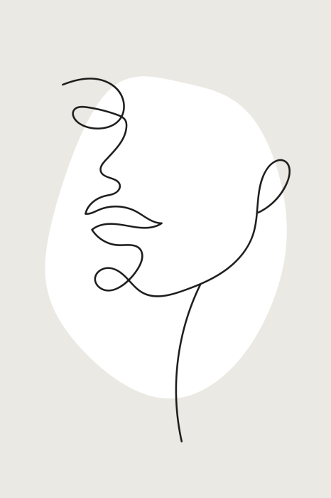 Poster De omtrek van een vrouw in een subtiele schets