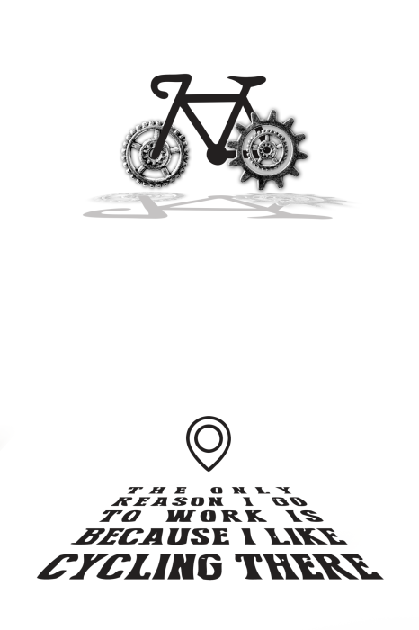 Poster Geïllustreerde fiets en opschrift in het Engels