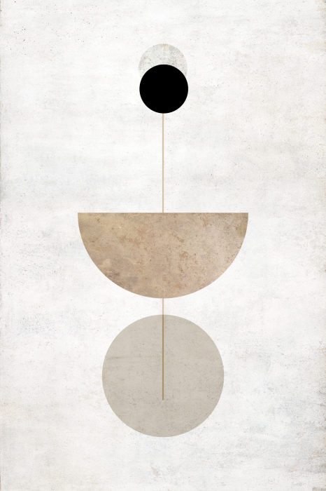 Poster Een minimalistische opstelling van drie eenvoudige figuren