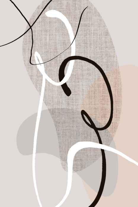 Poster Abstracte lijnen op een beige achtergrond