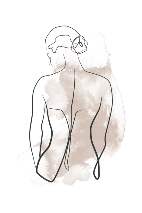 Poster Weergave van het vrouwelijk silhouet