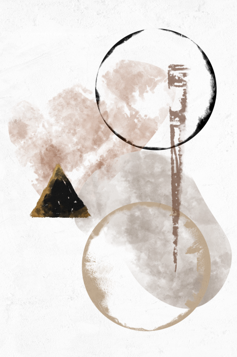 Poster Een subtiele rangschikking van cirkels in aquarel