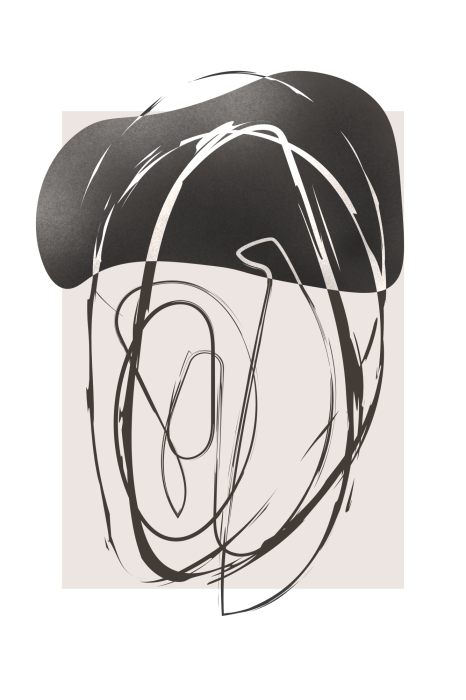 Poster Expressieve tekening met een donkere vlek