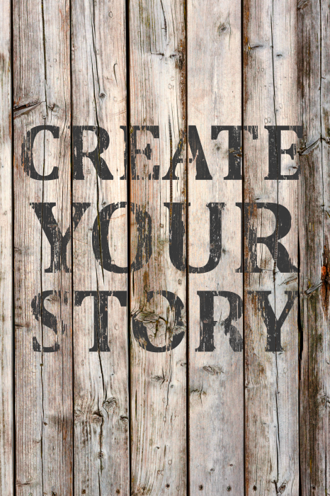 Poster Typografie op een houten plankachtergrond