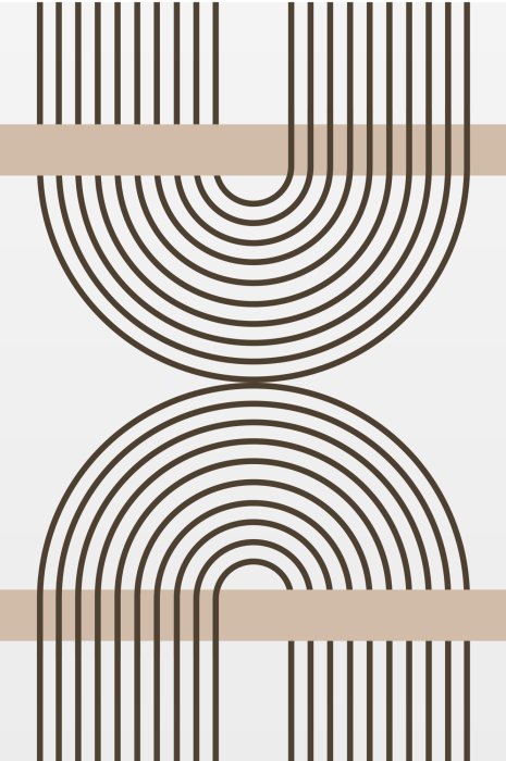 Poster Geometrisches Muster schwarze Bögen im minimalistischen Stil