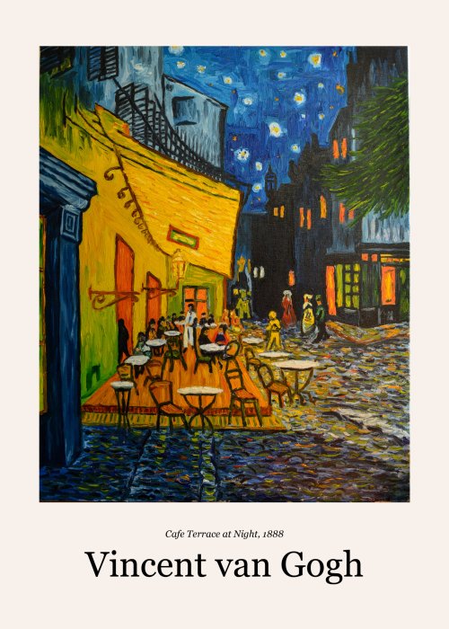 Poster Caféterrasse bei Nacht Van Gogh