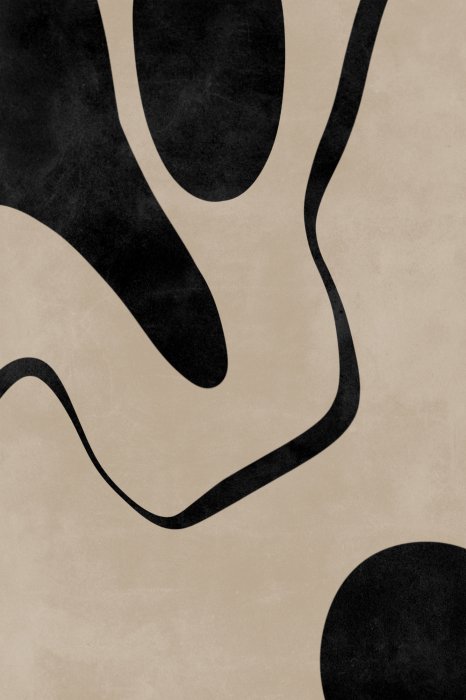 Poster Schwarz-beiges abstraktes Muster